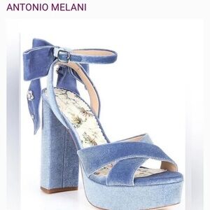 Nicola Bathie x Antonio Milani bow platform heels